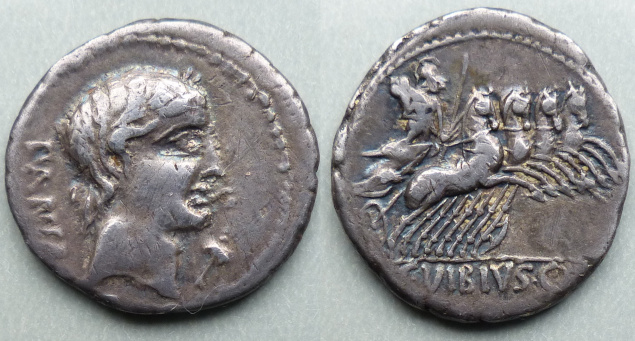 Roman Republic, C Vibius cf Pansa denarius 90 BC